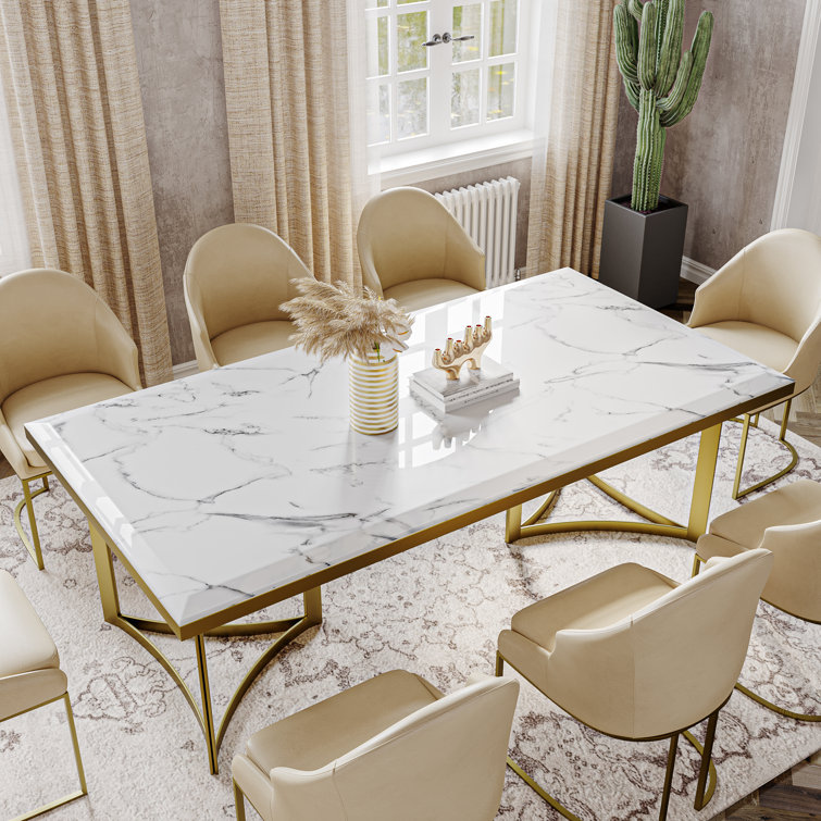 Marble kitchen table with chairs hot sale